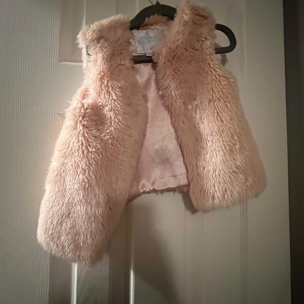 Edgehill Collection Kids Faux Fur Vest - Soft Pink